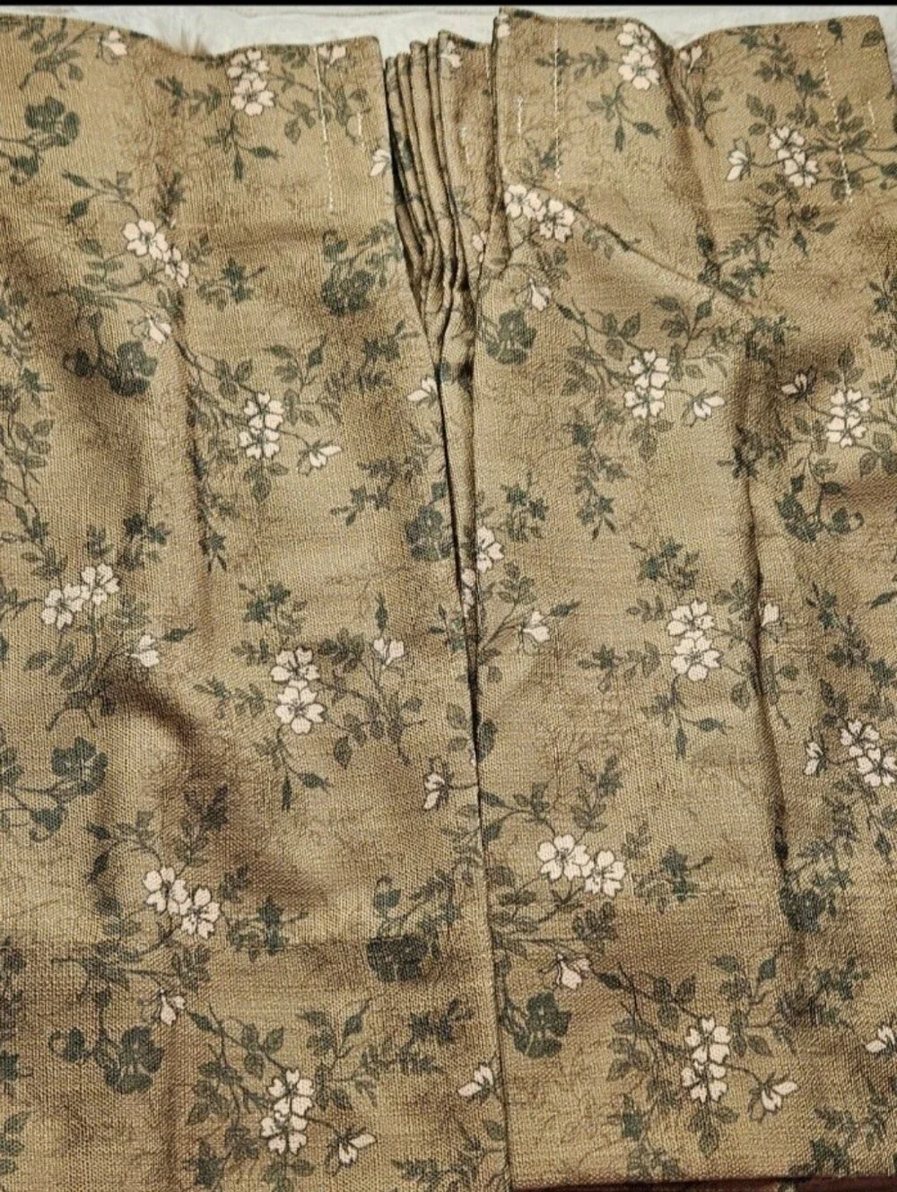 TWOPAGES Sara Le Cafe Curtains Ivy Brown 26x18 Pinch Pleat Set 2